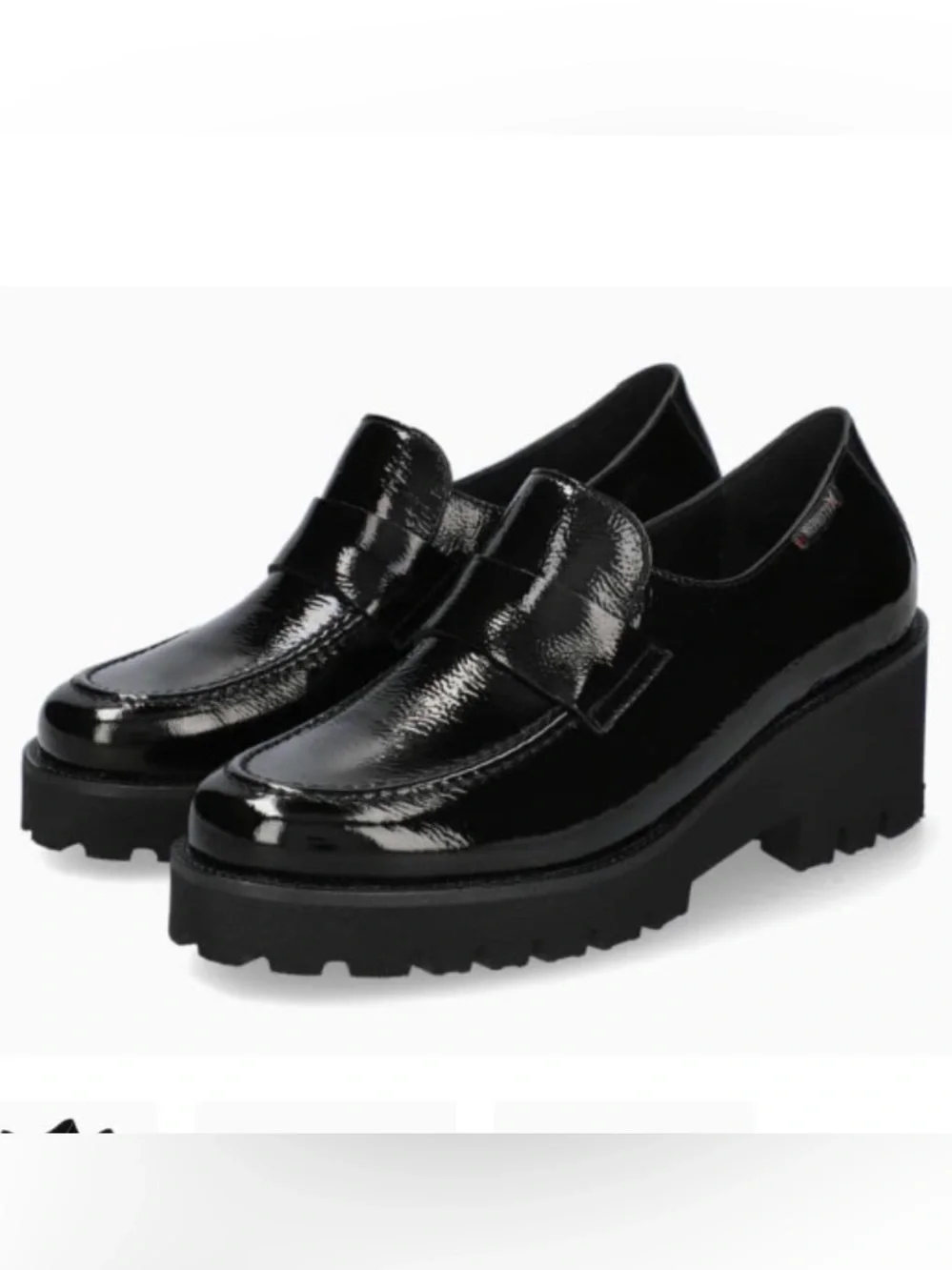 Mephisto Florenza Patent Loafers Women's Size 7 Shoes Black Lug Sole Chunky